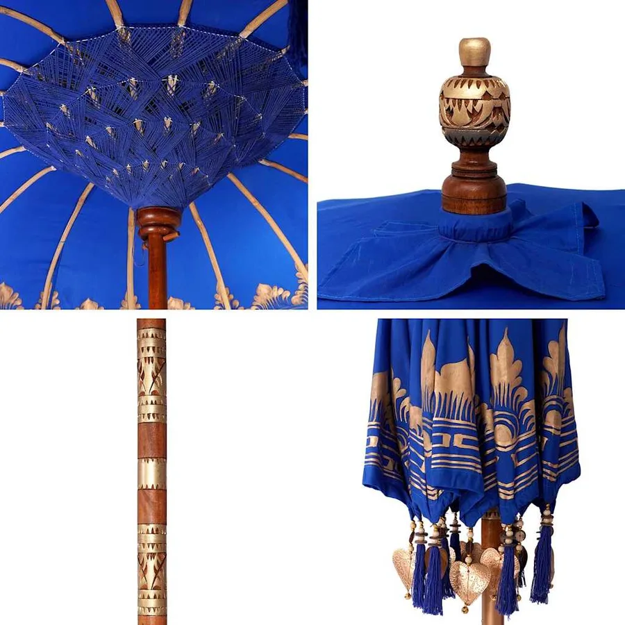 Parasol balinais Bleu 215 x 215 x 260 cm - 7