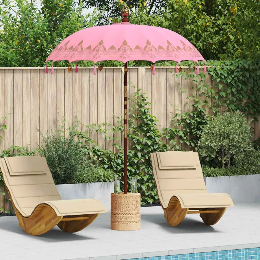 Parasol balinais Rose 185 x 185 x 260 cm