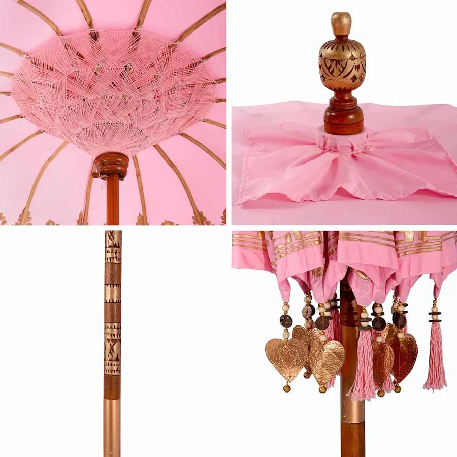 Parasol balinais Rose 185 x 185 x 260 cm - 7