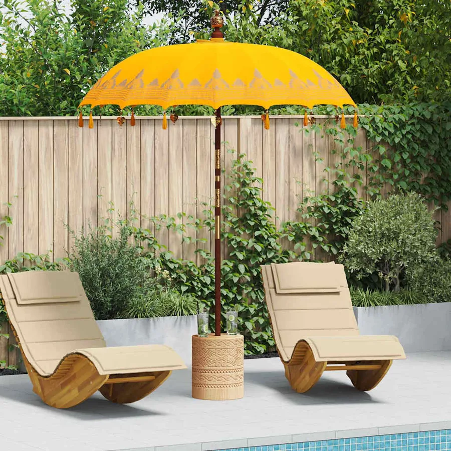 Parasol balinais Jaune 185 x 185 x 260 cm