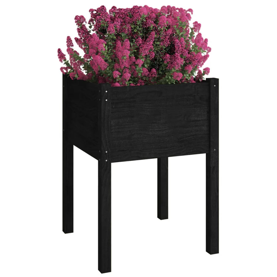 Jardinières 2 pcs Noir 50x50x70 cm Bois de pin massif - 3