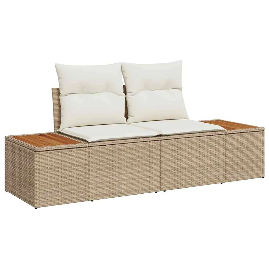 Ensemble de canapé de jardin 5 pcs Beige Poly rotin - 4