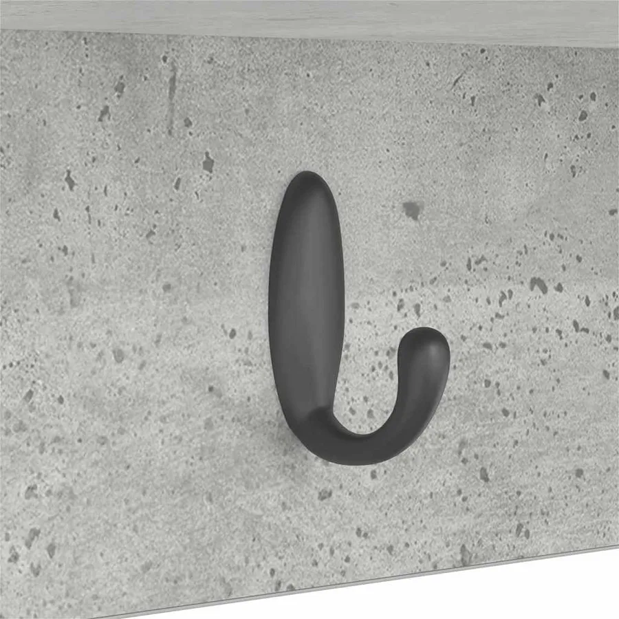 Porte-manteau mural avec étagère Gris béton 75 x 16 x 26 cm - 9