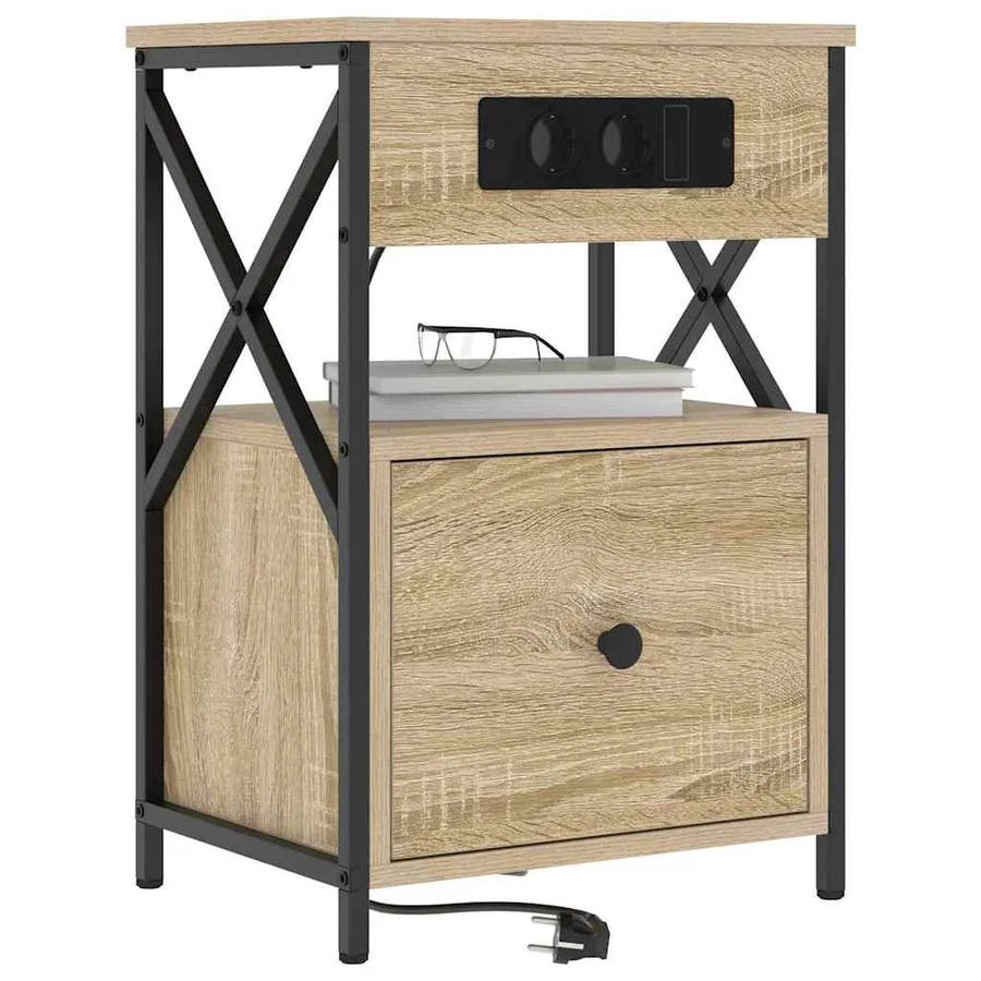 Cabinet de chevet 2 pcs Chêne Sonoma 40 x 31 x 60 cm - 3