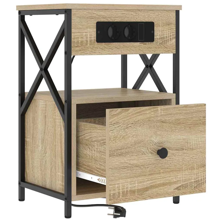 Cabinet de chevet 2 pcs Chêne Sonoma 40 x 31 x 60 cm - 6