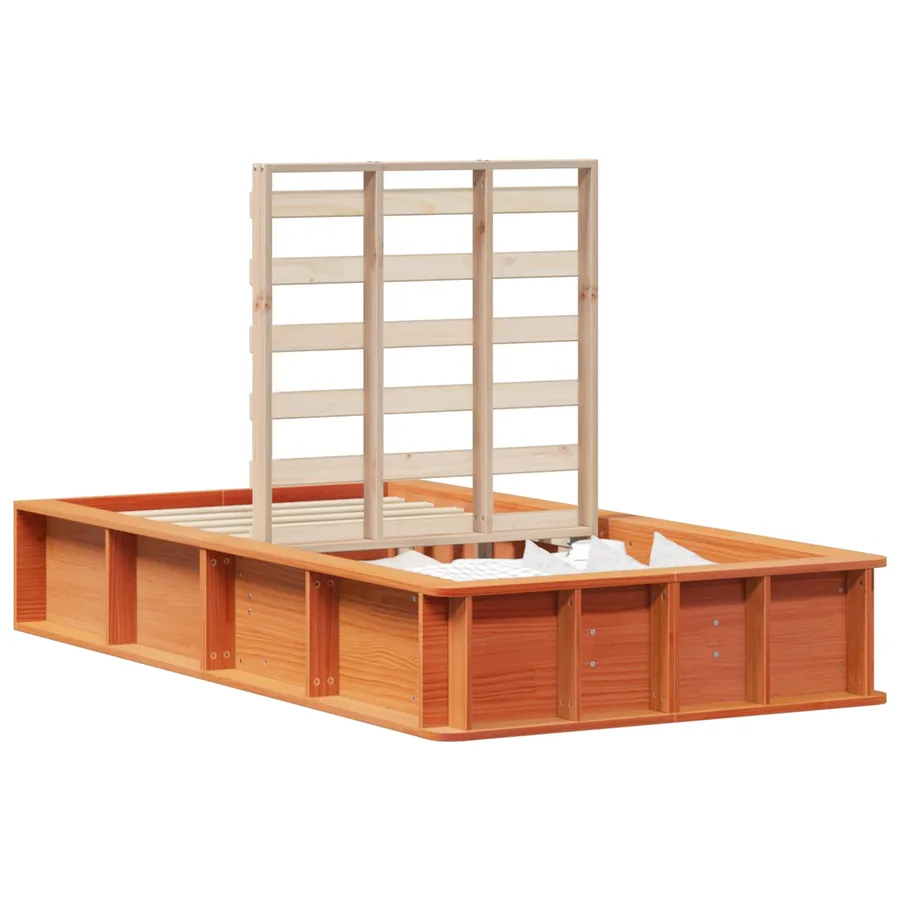 Cadre de lit Cire marron 90 x 190 cm Bois de pin massif - 2