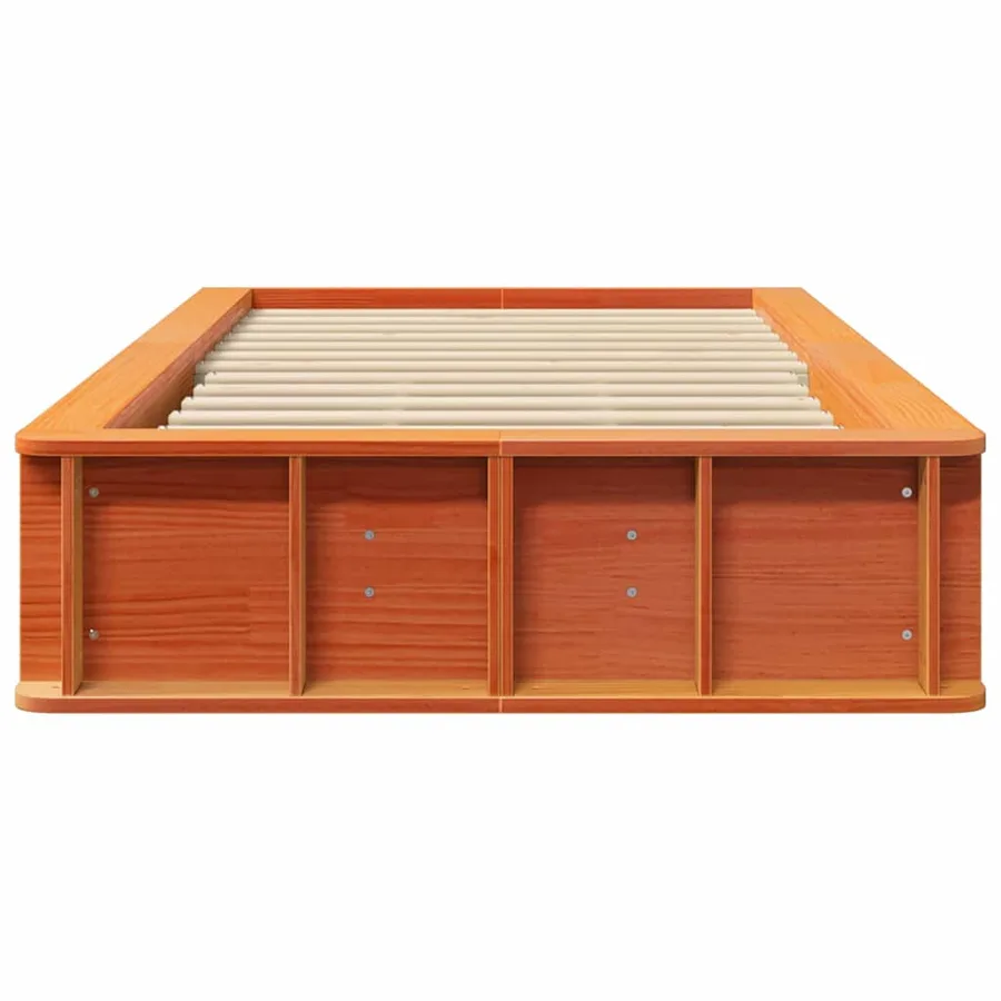 Cadre de lit Cire marron 90 x 190 cm Bois de pin massif - 5