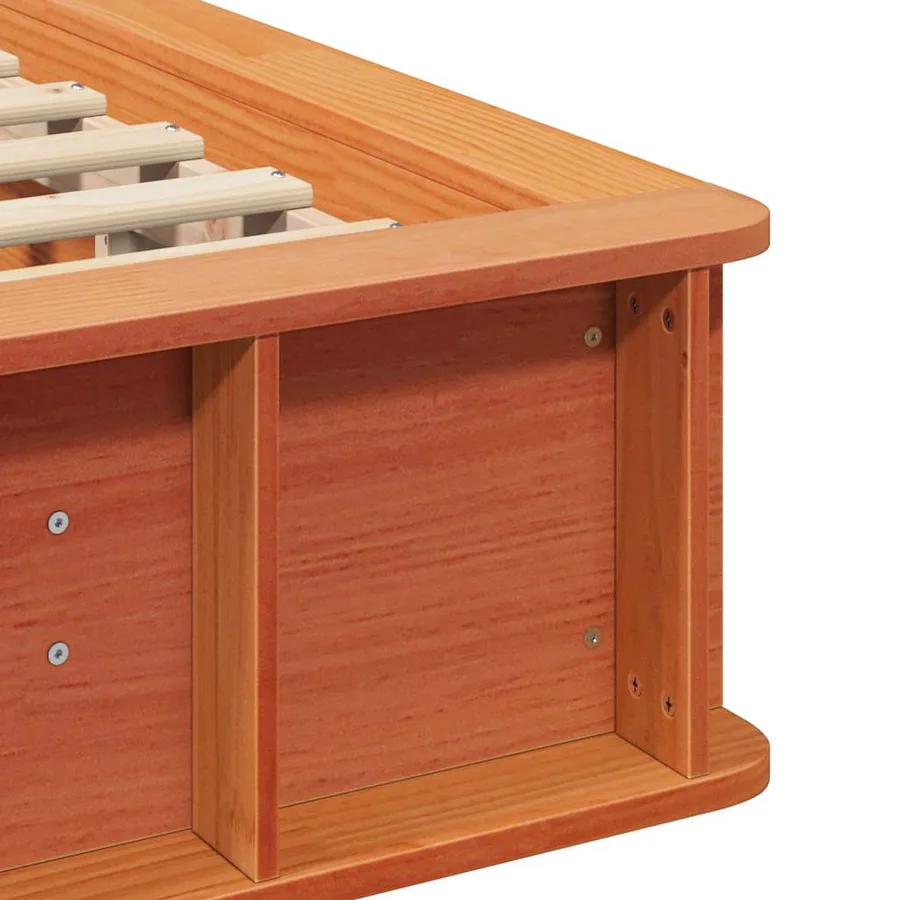 Cadre de lit Cire marron 90 x 190 cm Bois de pin massif - 9