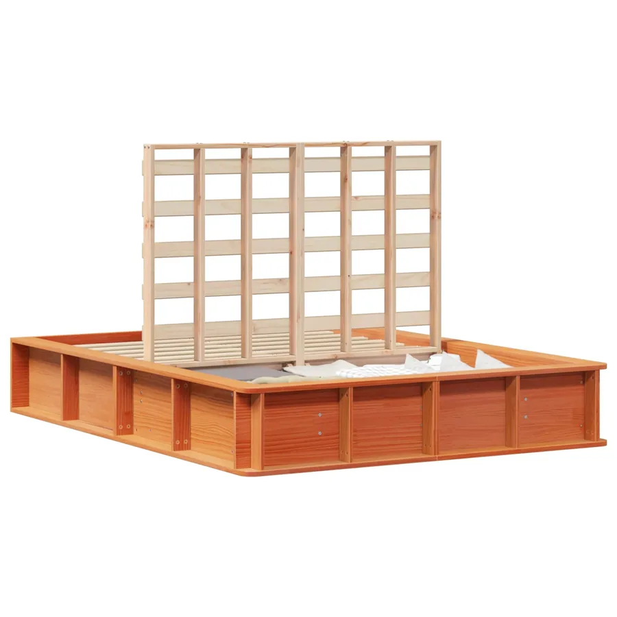 Cadre de lit Cire marron 120 x 190 cm Bois de pin massif - 2