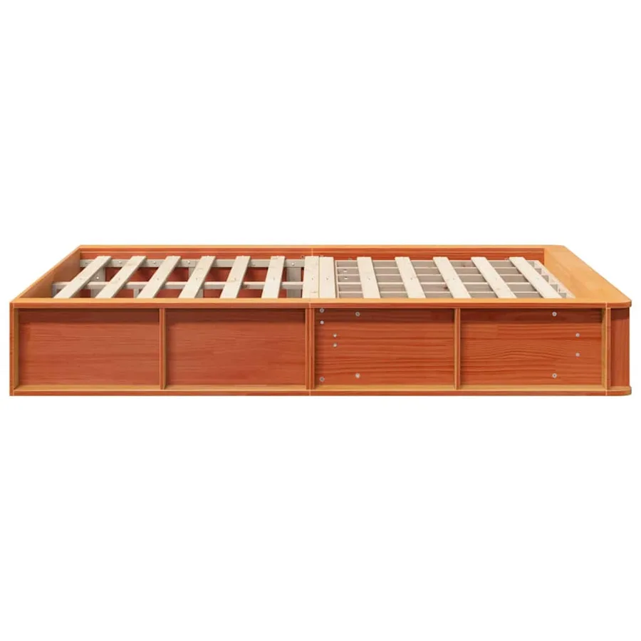Cadre de lit Cire marron 120 x 190 cm Bois de pin massif - 6