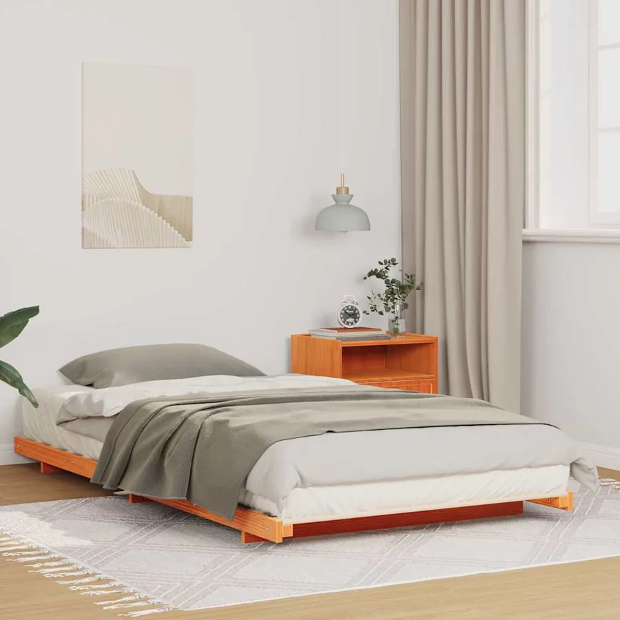 Cadre de lit Brun cire 80 x 200 cm Pin massif