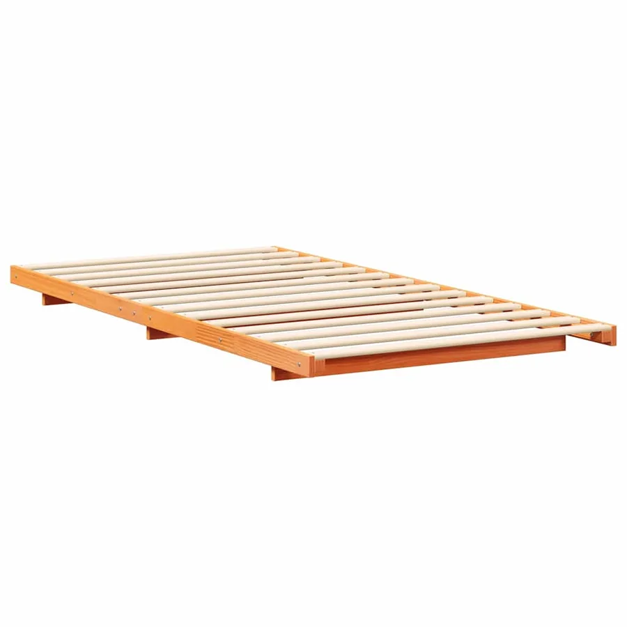 Cadre de lit Brun cire 80 x 200 cm Pin massif - 4