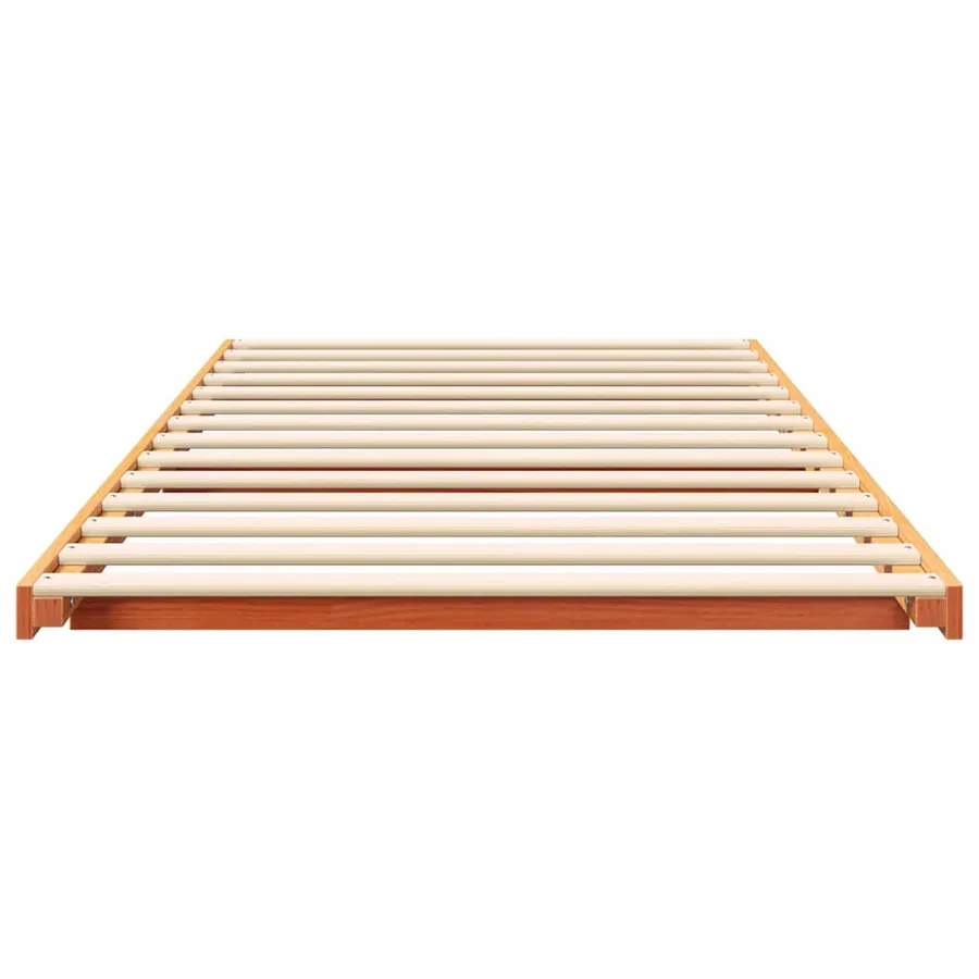 Cadre de lit Brun cire 80 x 210 cm Pin massif - 5