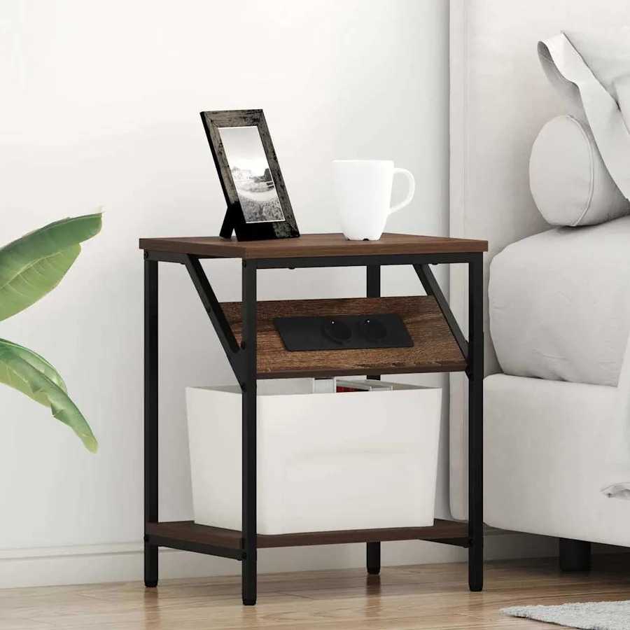 Cabinet de chevet 2 pcs Chêne brun 38 x 30 x 48 cm
