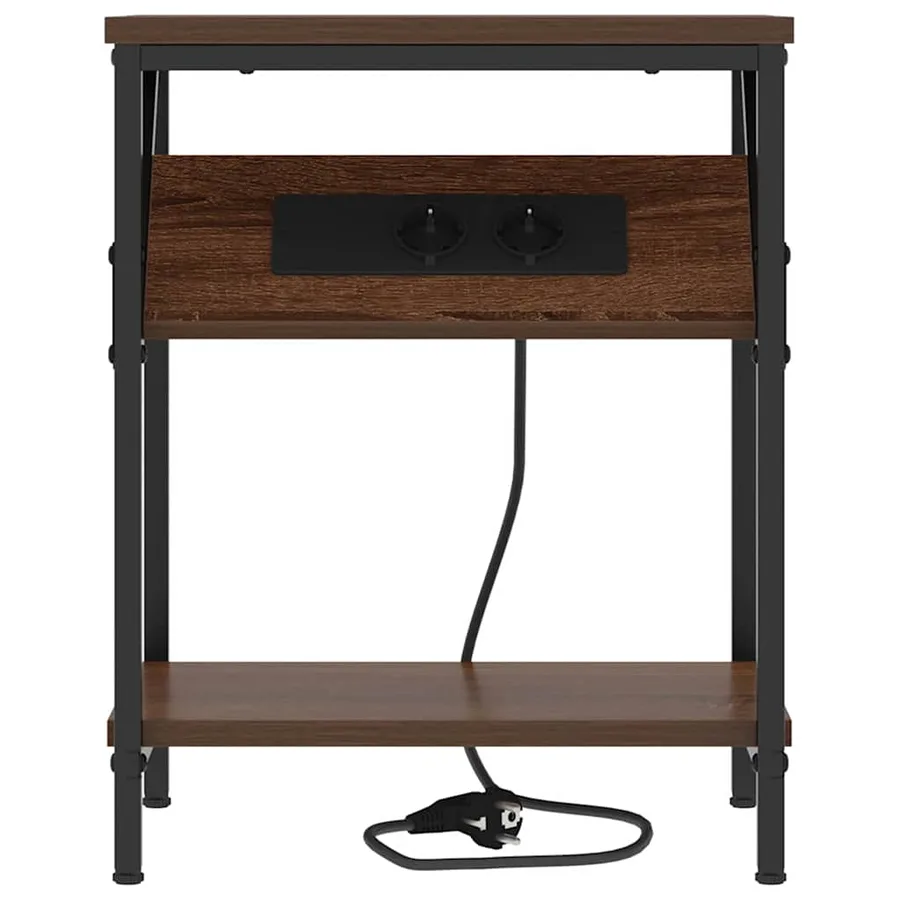 Cabinet de chevet 2 pcs Chêne brun 38 x 30 x 48 cm - 6