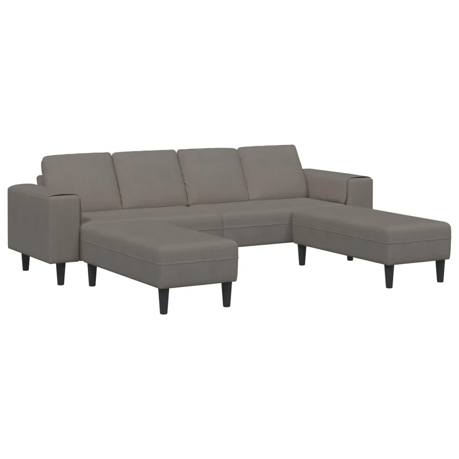 Canapé Gris clair 250 x 188 x 76 cm Tissu en velours côtelé - 2