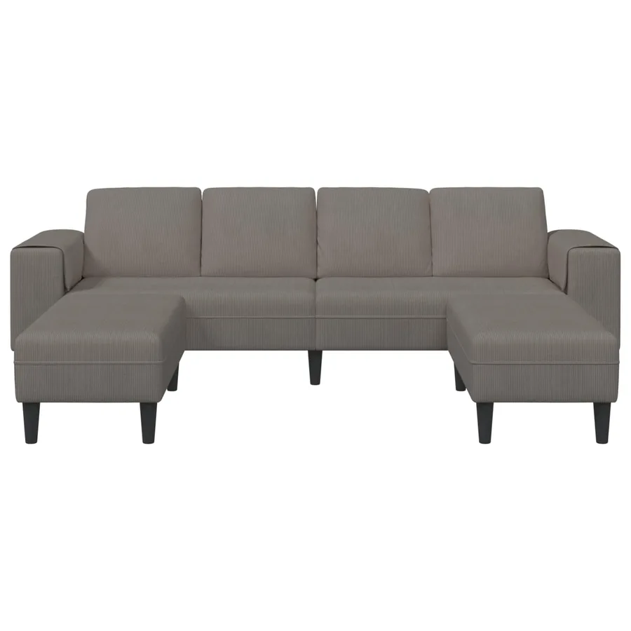 Canapé Gris clair 250 x 188 x 76 cm Tissu en velours côtelé - 4