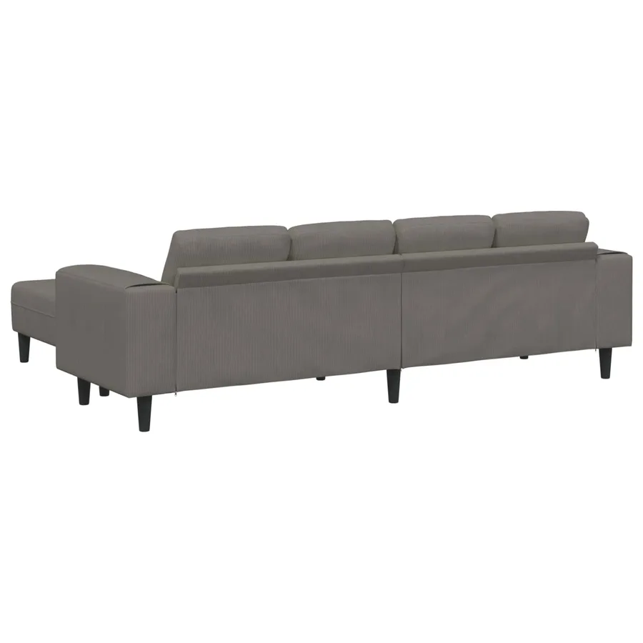 Canapé Gris clair 250 x 188 x 76 cm Tissu en velours côtelé - 6