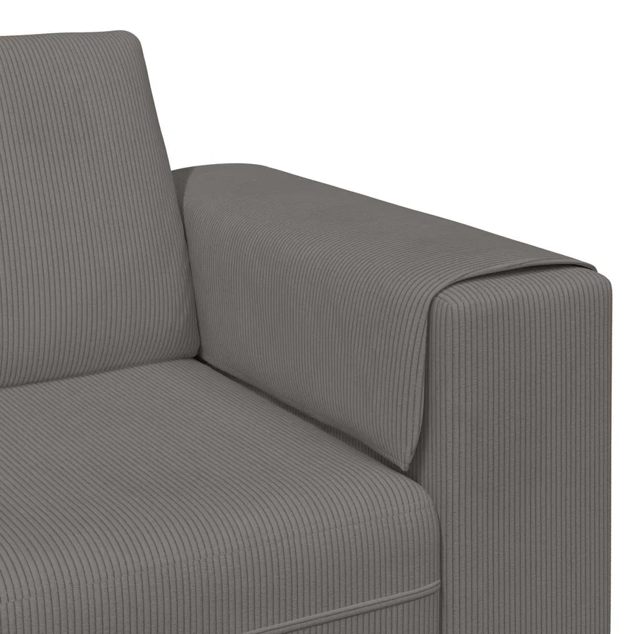 Canapé Gris clair 250 x 188 x 76 cm Tissu en velours côtelé - 7