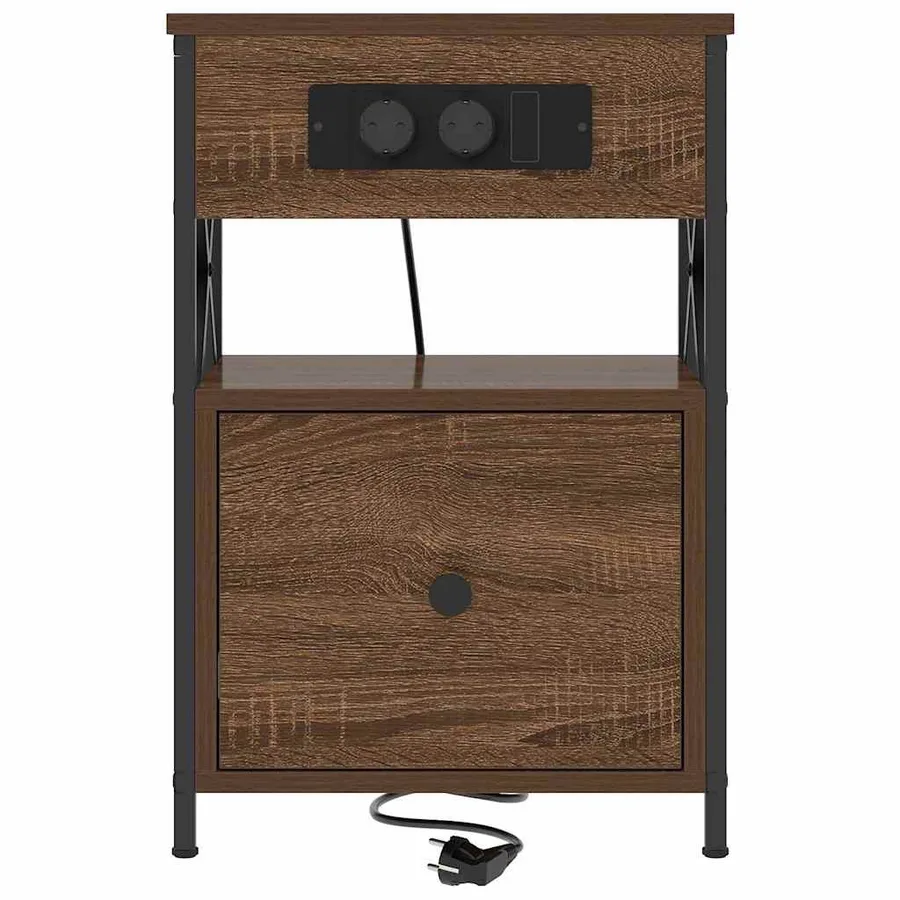 Cabinet de chevet Chêne brun 40 x 31 x 60 cm Bois d'ingénierie - 6