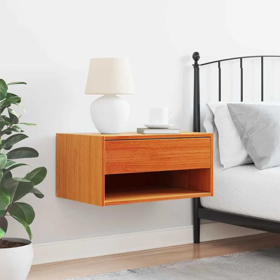 Table de chevet Brun cire 50 x 32,5 x 24 cm Bois massif en pin - 4
