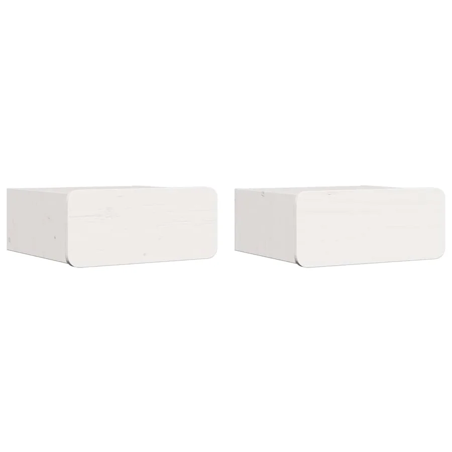 Table de chevet avec tiroir 2 pcs Blanc 39 x 34 x 16,5 cm - 2