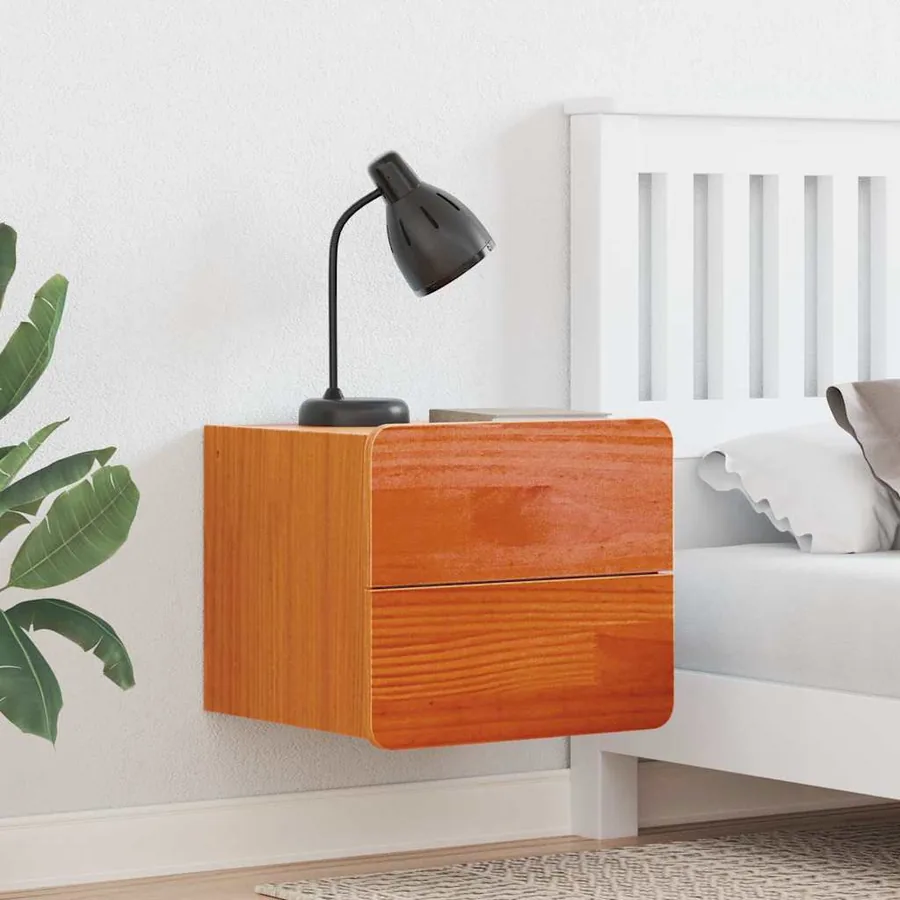 Table de chevet Brun cire 39 x 34 x 33 cm Bois de pin massif
