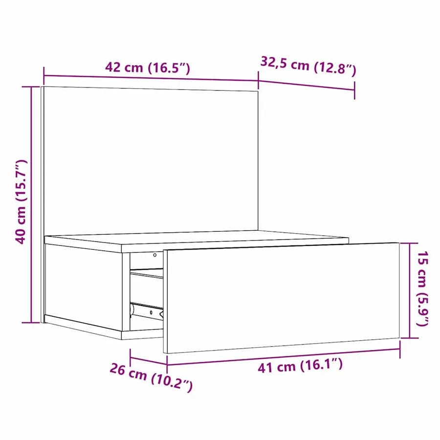 Table de chevet Marron 42 x 32,5 x 40 cm Bois massif en pin - 12