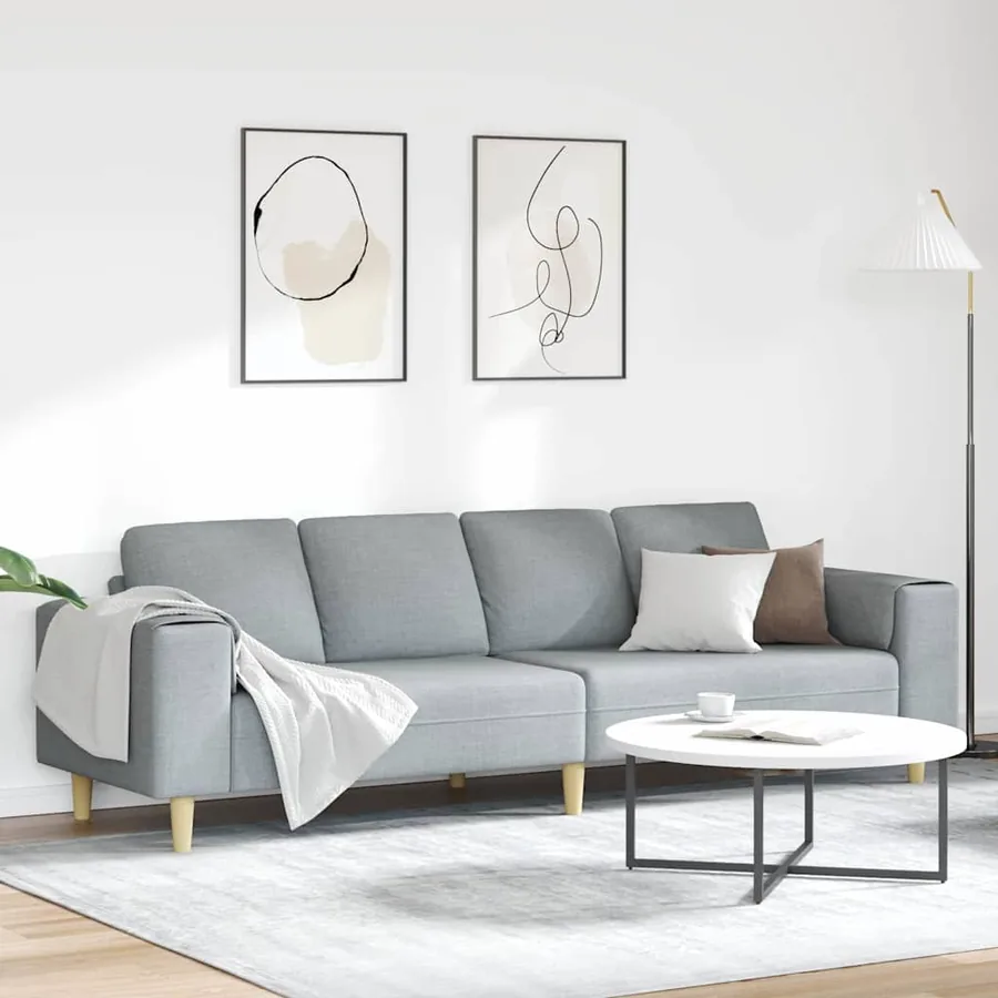 Canapé de salon Gris clair 250 x 77 x 76 cm Polyester
