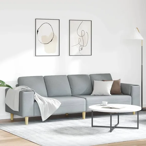Canapé de salon Gris clair 250 x 77 x 76 cm Polyester
