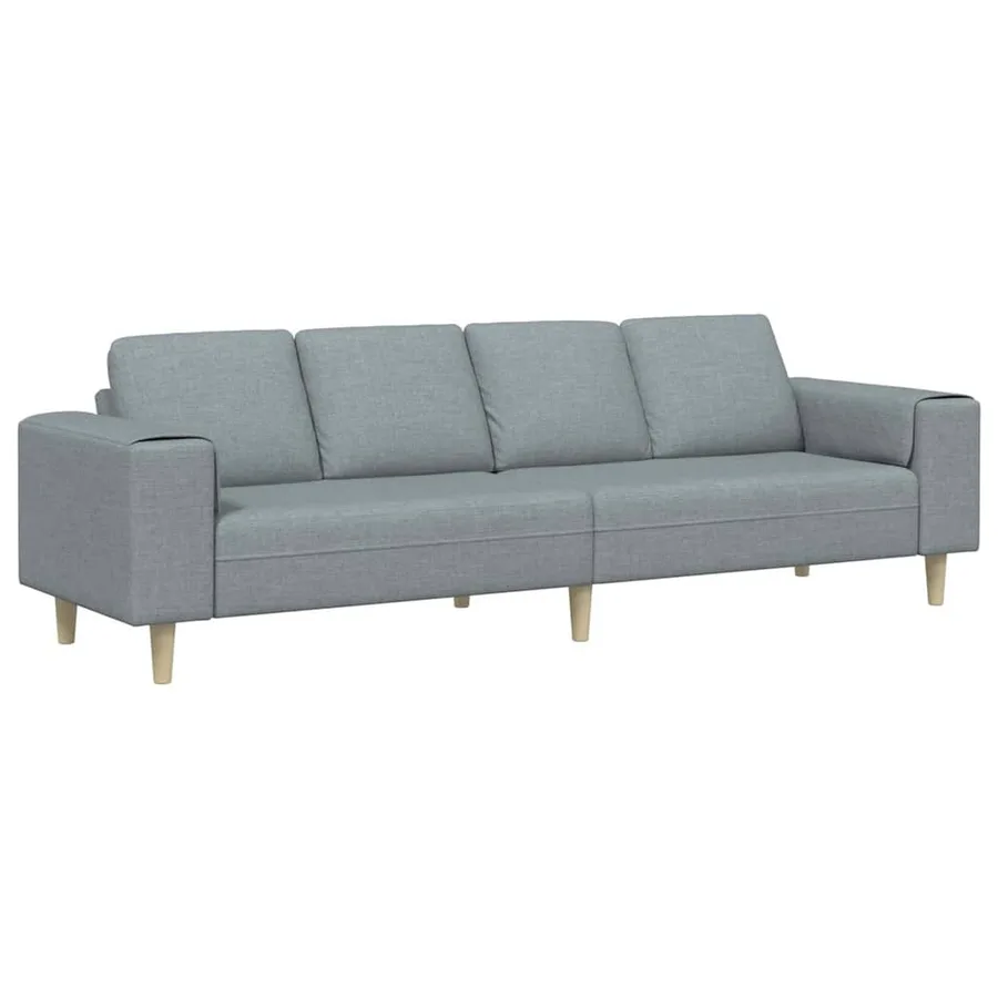 Canapé de salon Gris clair 250 x 77 x 76 cm Polyester - 2