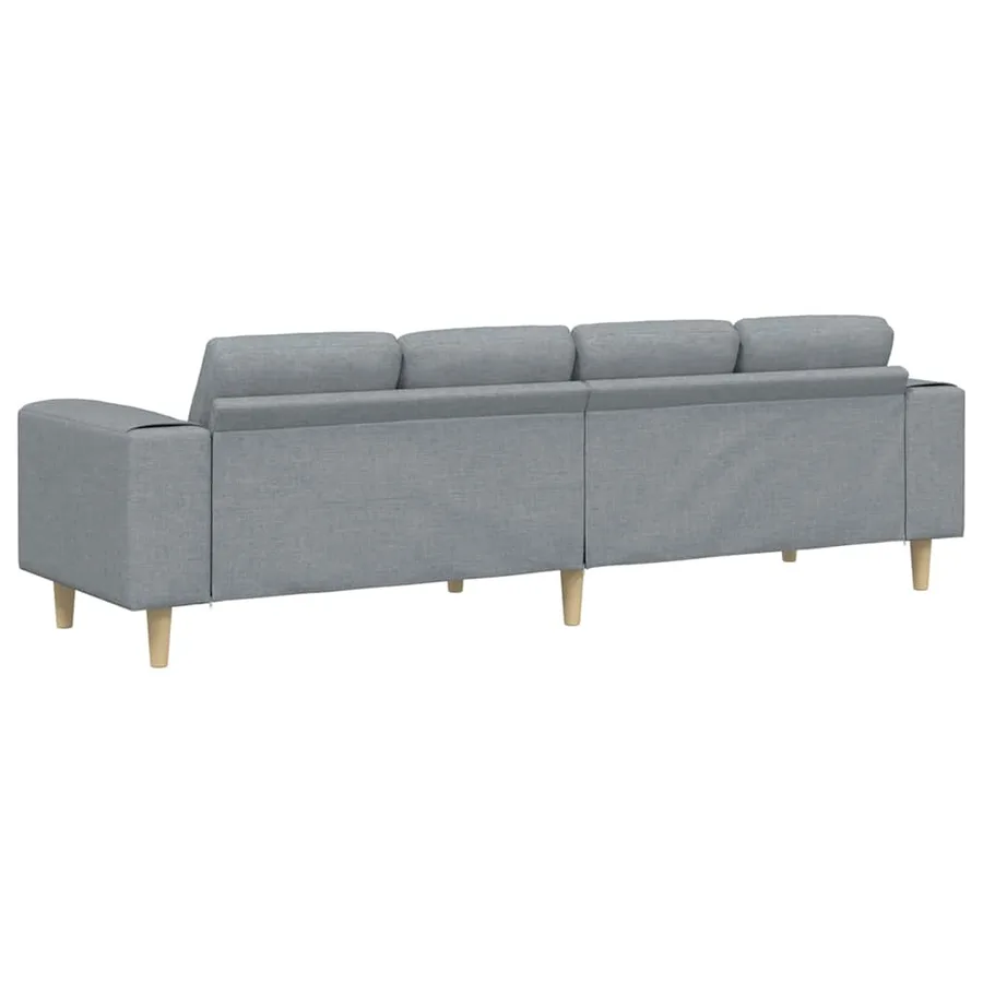Canapé de salon Gris clair 250 x 77 x 76 cm Polyester - 6