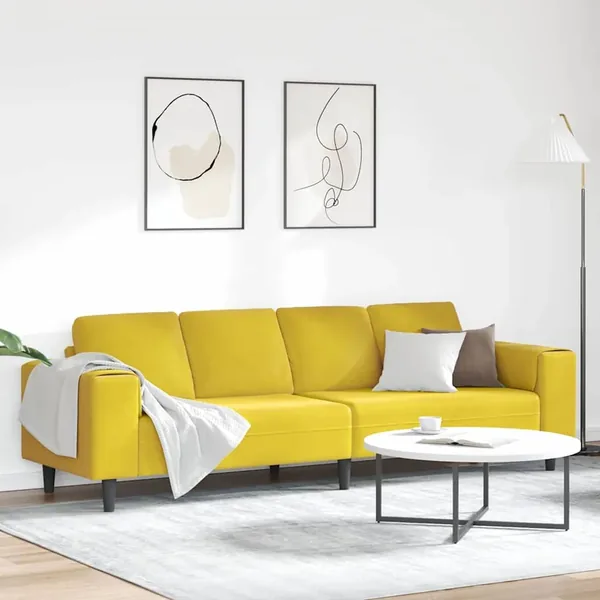 Canapé de salon Jaune 250 x 77 x 76 cm