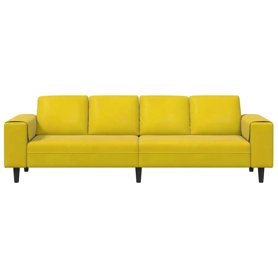 Canapé de salon Jaune 250 x 77 x 76 cm - 4