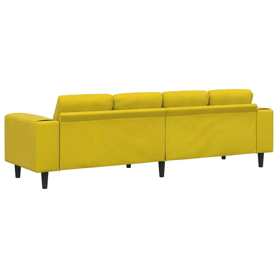 Canapé de salon Jaune 250 x 77 x 76 cm - 6