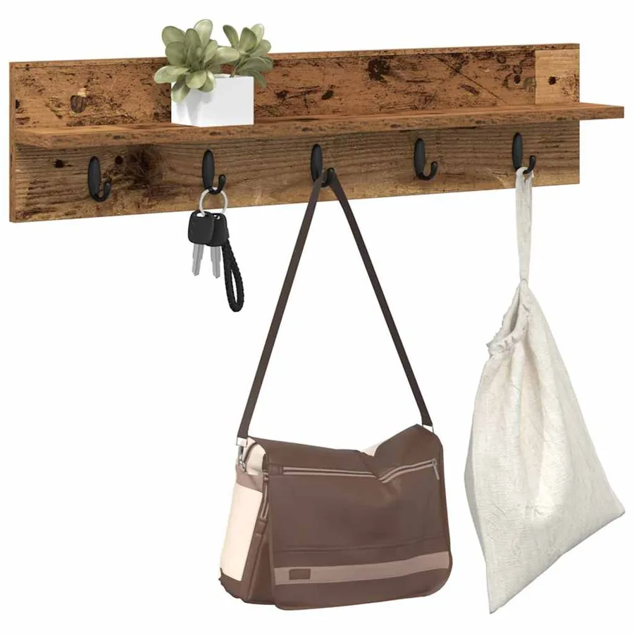 Porte-manteau mural Montage mural Bois ancien 80 x 10,5 x 18 cm - 3
