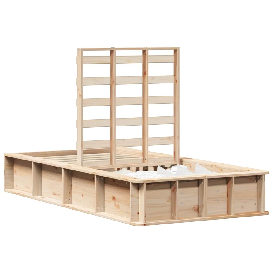 Cadre de lit Marron 80 x 200 cm Bois de pin massif - 2