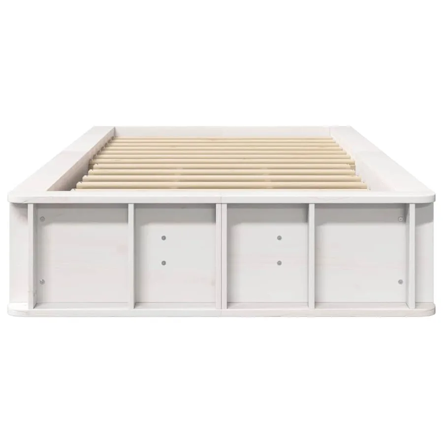 Cadre de lit Blanc 90 x 200 cm Bois de pin massif - 5