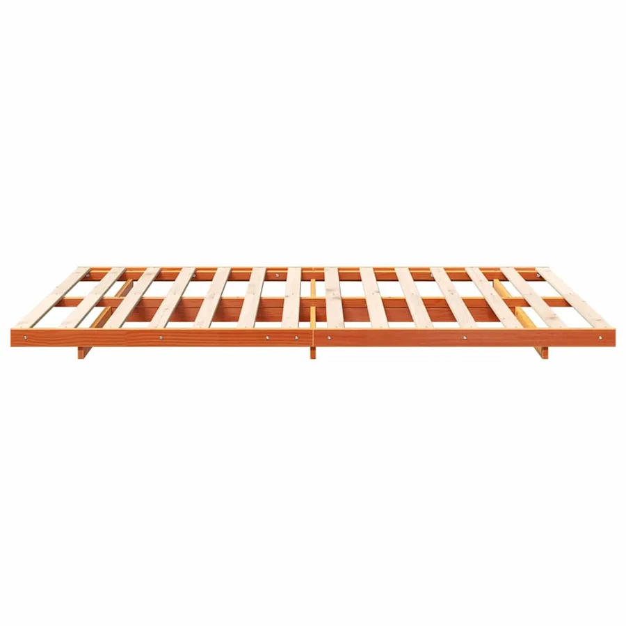 Cadre de lit Brun cire 160 x 220 cm Pin massif - 6