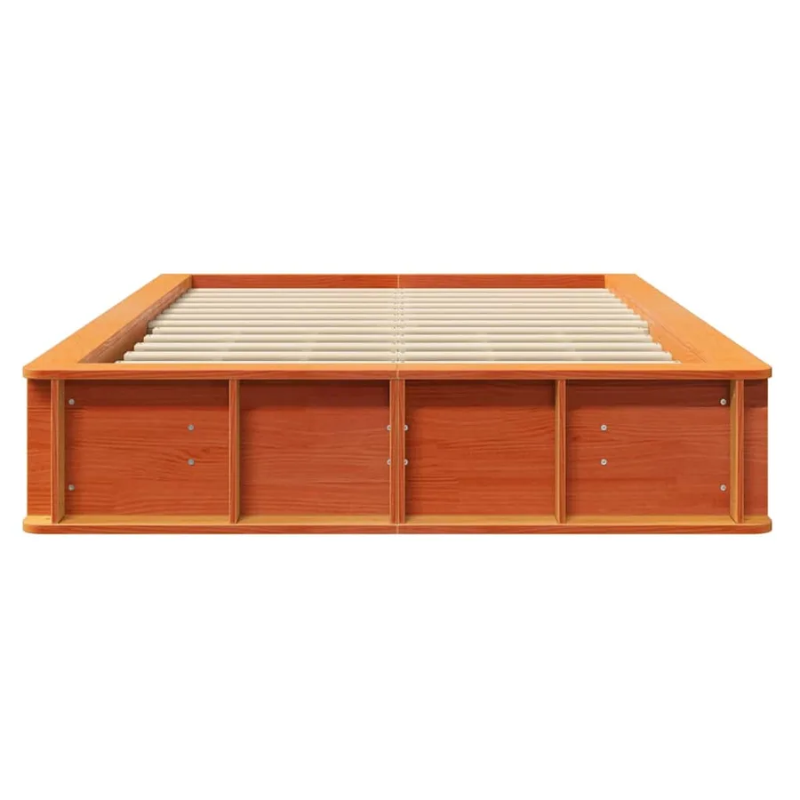 Cadre de lit Cire marron 140 x 200 cm Bois de pin massif - 5