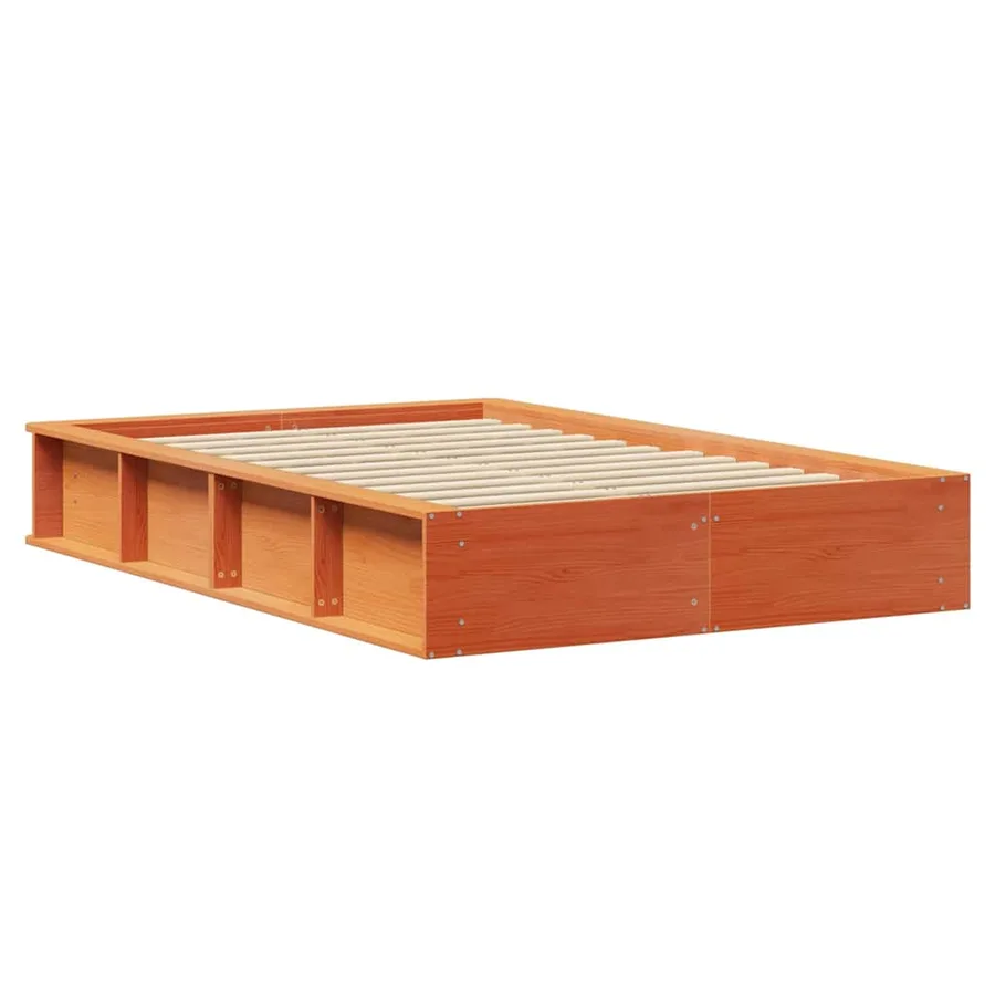 Cadre de lit Cire marron 140 x 200 cm Bois de pin massif - 7