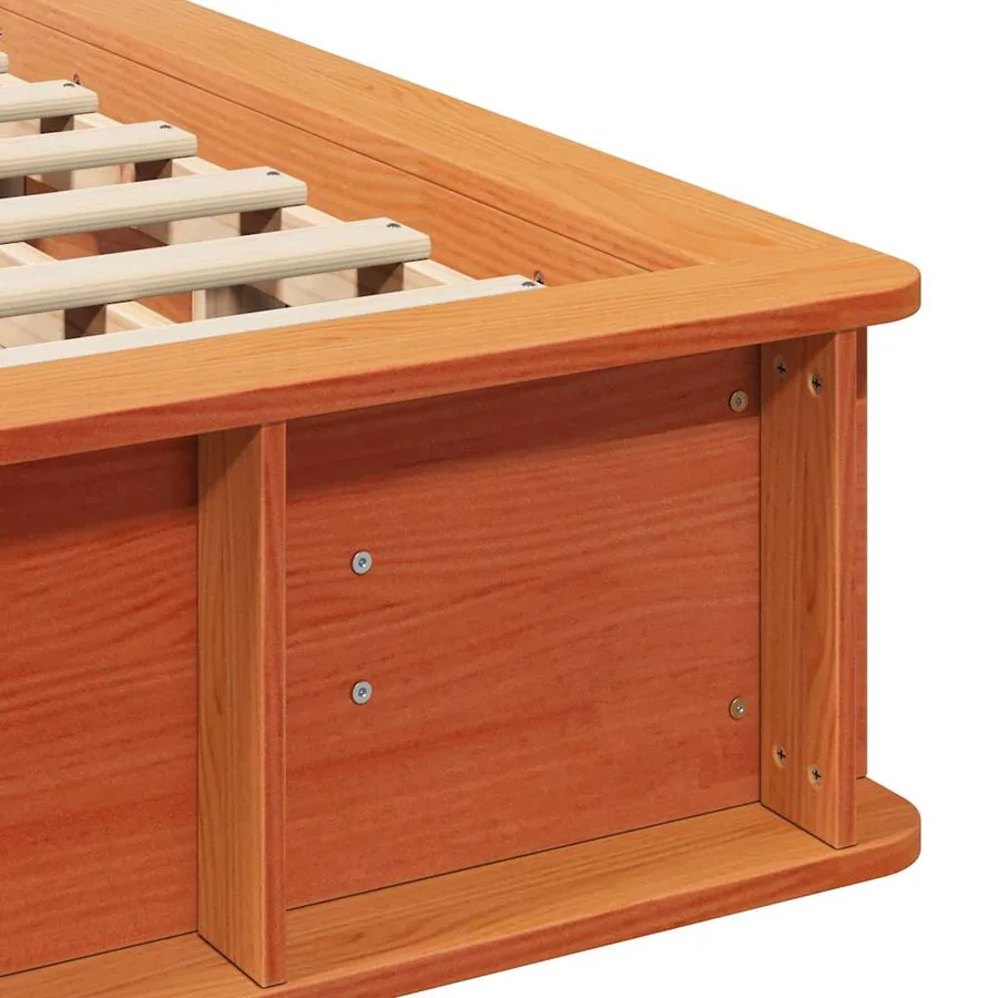 Cadre de lit Cire marron 140 x 200 cm Bois de pin massif - 9