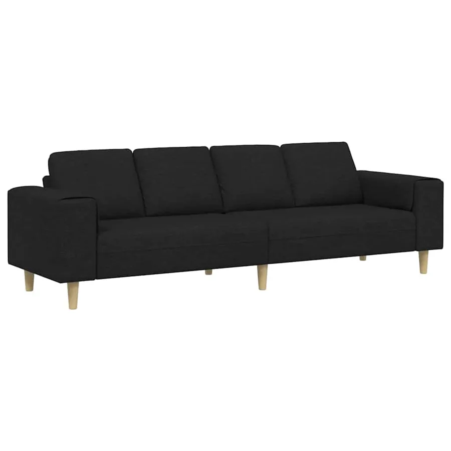 Canapé de salon Noir 250 x 77 x 76 cm Polyester - 2