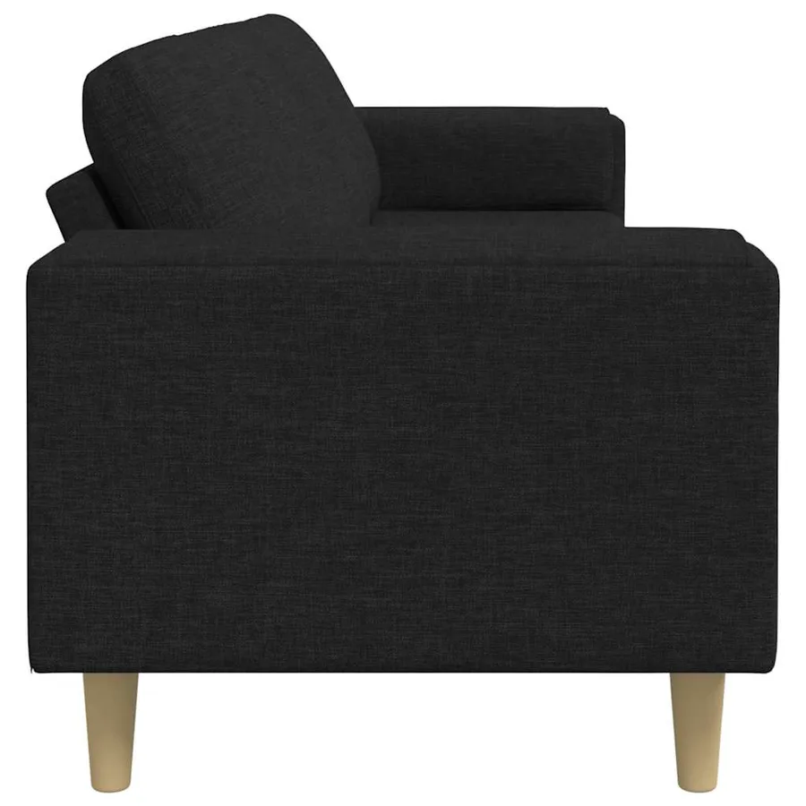 Canapé de salon Noir 250 x 77 x 76 cm Polyester - 5