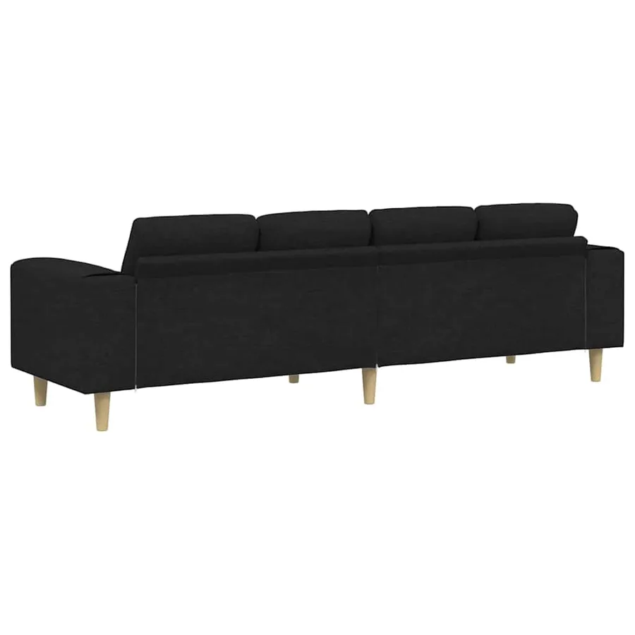 Canapé de salon Noir 250 x 77 x 76 cm Polyester - 6