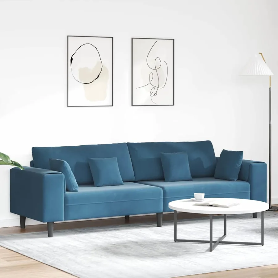 Canapé Bleu 250 x 77 x 76 cm Velours