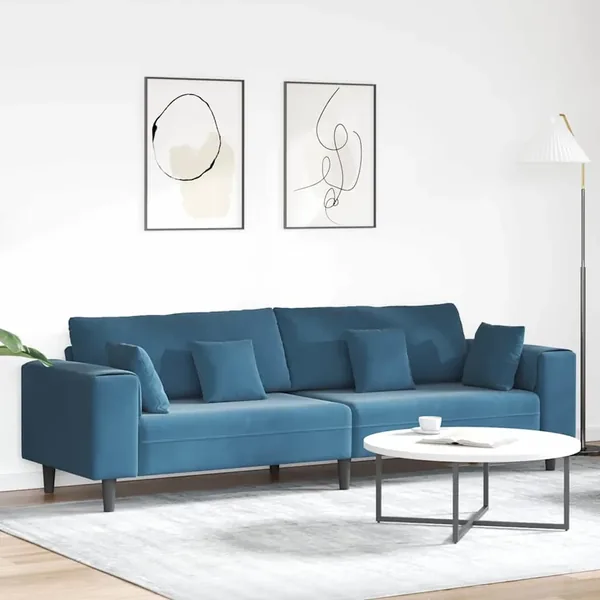 Canapé Bleu 250 x 77 x 76 cm Velours