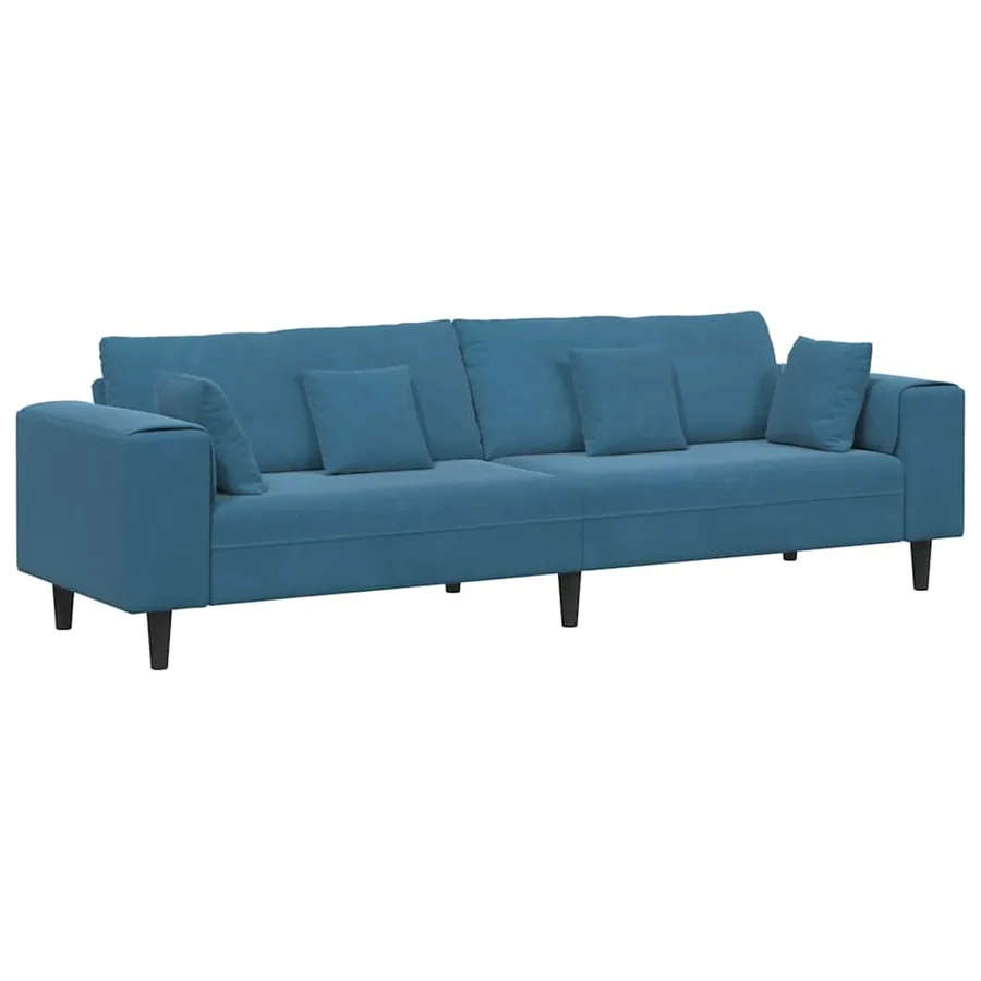 Canapé Bleu 250 x 77 x 76 cm Velours - 2
