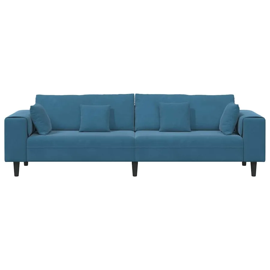 Canapé Bleu 250 x 77 x 76 cm Velours - 4