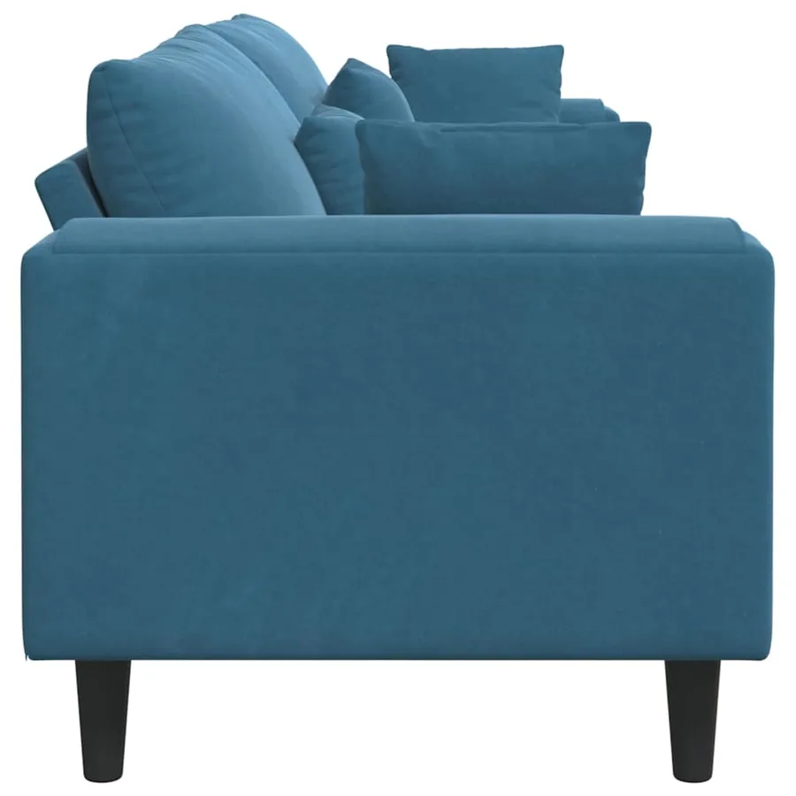 Canapé Bleu 250 x 77 x 76 cm Velours - 5